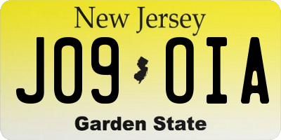 NJ license plate J09OIA