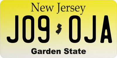 NJ license plate J09OJA
