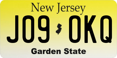 NJ license plate J09OKQ