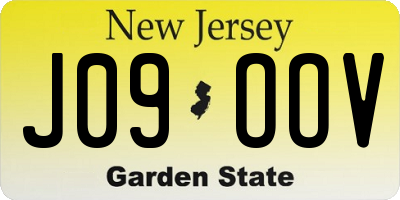 NJ license plate J09OOV
