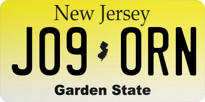 NJ license plate J09ORN