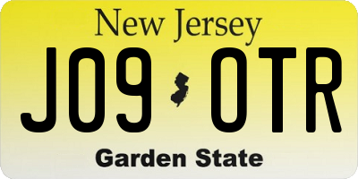 NJ license plate J09OTR