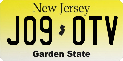 NJ license plate J09OTV