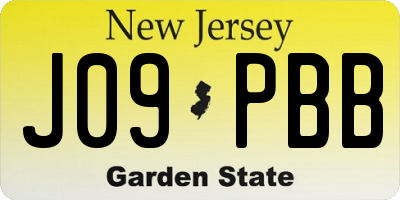 NJ license plate J09PBB