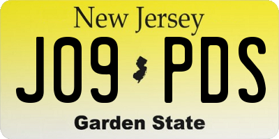 NJ license plate J09PDS