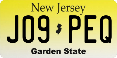 NJ license plate J09PEQ