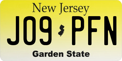 NJ license plate J09PFN