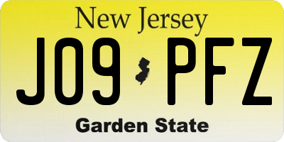 NJ license plate J09PFZ