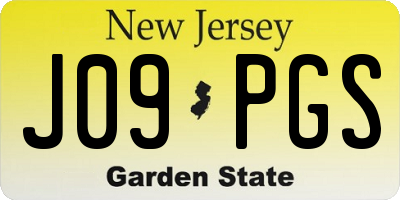 NJ license plate J09PGS