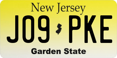 NJ license plate J09PKE