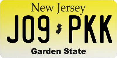 NJ license plate J09PKK