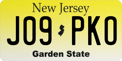 NJ license plate J09PKO