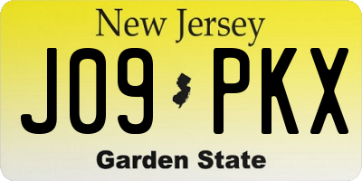 NJ license plate J09PKX