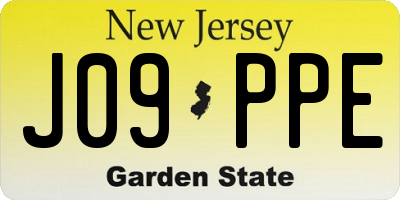 NJ license plate J09PPE
