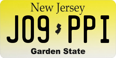 NJ license plate J09PPI
