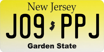 NJ license plate J09PPJ