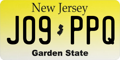 NJ license plate J09PPQ