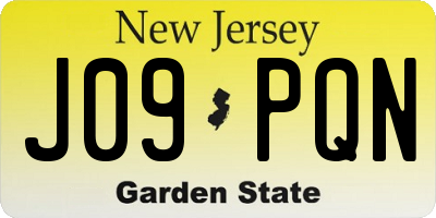 NJ license plate J09PQN
