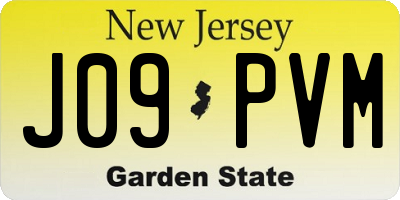 NJ license plate J09PVM