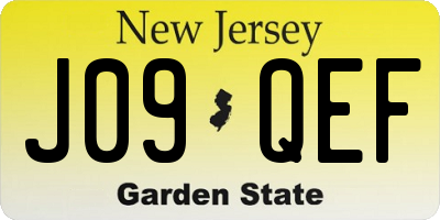NJ license plate J09QEF