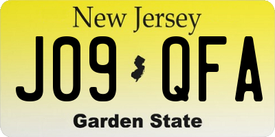 NJ license plate J09QFA