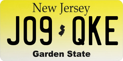 NJ license plate J09QKE