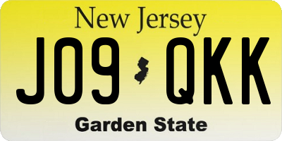 NJ license plate J09QKK