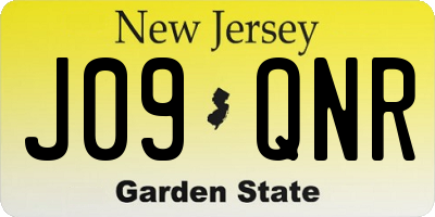 NJ license plate J09QNR