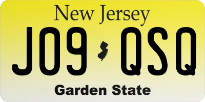 NJ license plate J09QSQ