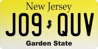 NJ license plate J09QUV