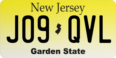 NJ license plate J09QVL