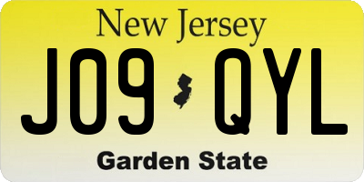NJ license plate J09QYL