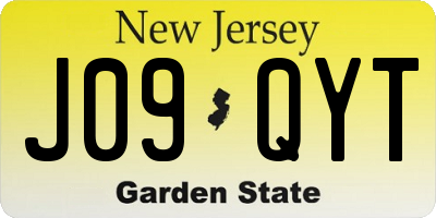NJ license plate J09QYT
