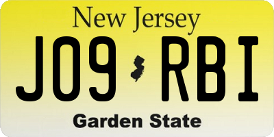 NJ license plate J09RBI