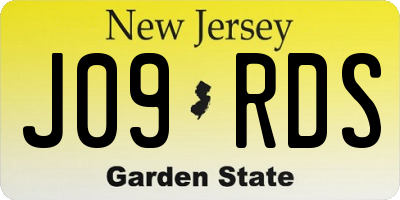 NJ license plate J09RDS