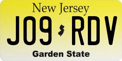 NJ license plate J09RDV
