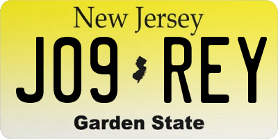 NJ license plate J09REY