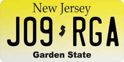 NJ license plate J09RGA
