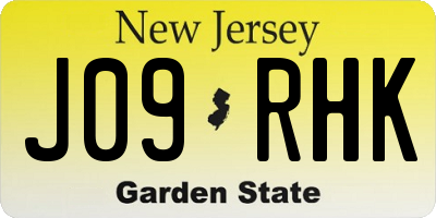 NJ license plate J09RHK