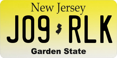 NJ license plate J09RLK