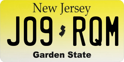 NJ license plate J09RQM