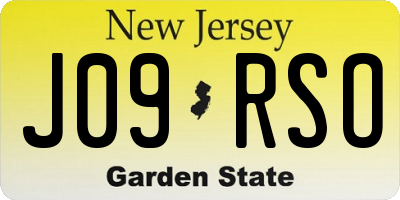 NJ license plate J09RSO