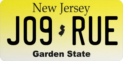 NJ license plate J09RUE