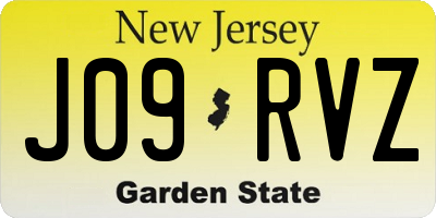 NJ license plate J09RVZ