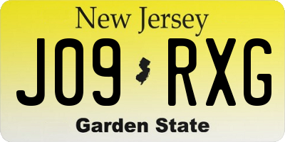 NJ license plate J09RXG