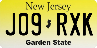 NJ license plate J09RXK