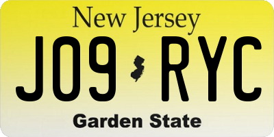 NJ license plate J09RYC
