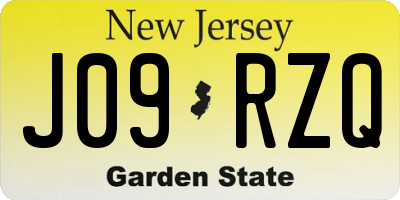 NJ license plate J09RZQ