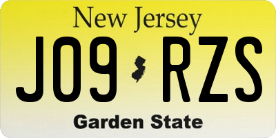 NJ license plate J09RZS
