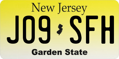 NJ license plate J09SFH